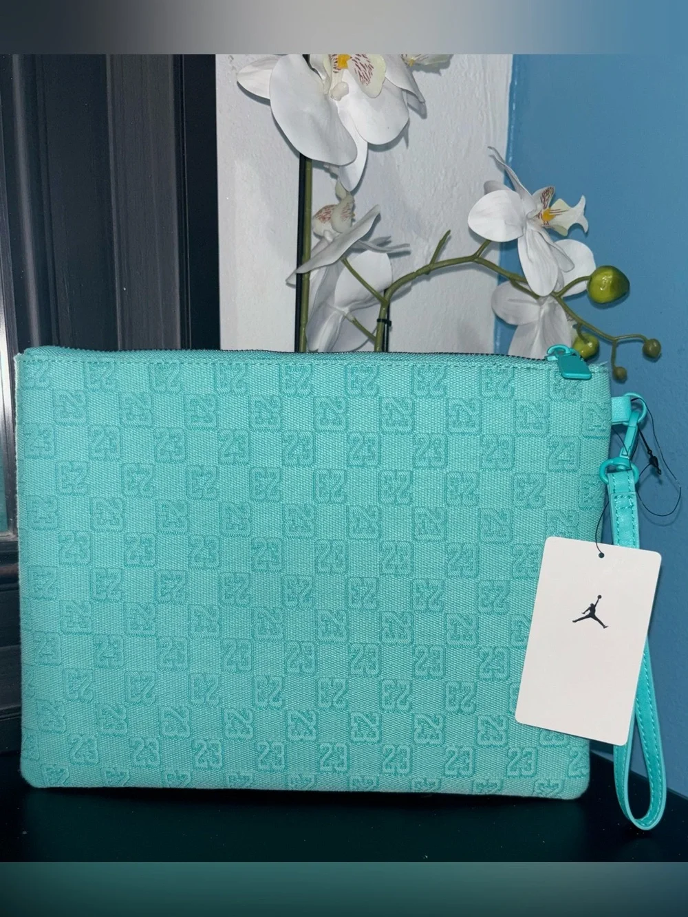 Jordan Turquoise Embossed Pouch Clutch - Jordan